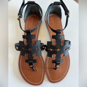 Tory Burch Black Flat Sandals
